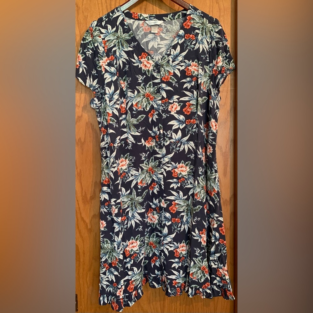 CJ Banks Navy Floral Dress